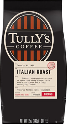 Tullys Coffee Coffee Ground Dark Roast Grand Italian Roast - 12 Oz - Image 2