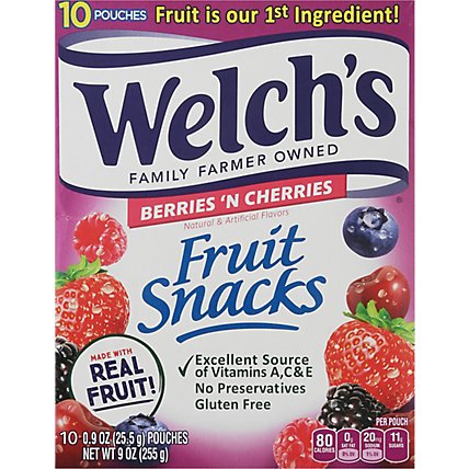 Welchs Fruit Snacks Berries N Cherries - 10-0.9 Oz - Image 2