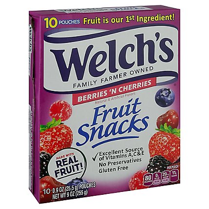Welchs Fruit Snacks Berries N Cherries - 10-0.9 Oz - Image 1