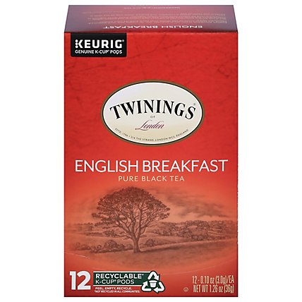 Twinings of London Black Tea K-Cup Pods English Breakfast - 12-0.11 Oz - Image 1