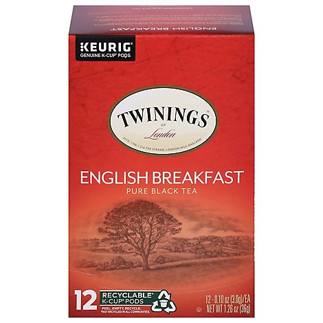 Twinings of London Black Tea K-Cup Pods English Breakfast - 12-0.11 Oz