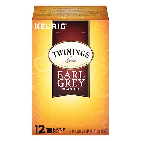 Twinings of London Black Tea K-Cup Pods Earl Grey - 12-0.11 Oz