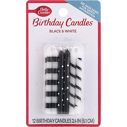 Betty Crocker Candles Black And White - 12 Count - Image 2