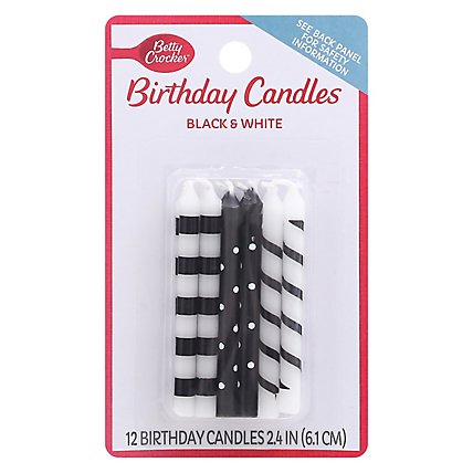 Betty Crocker Candles Black And White - 12 Count - Image 1