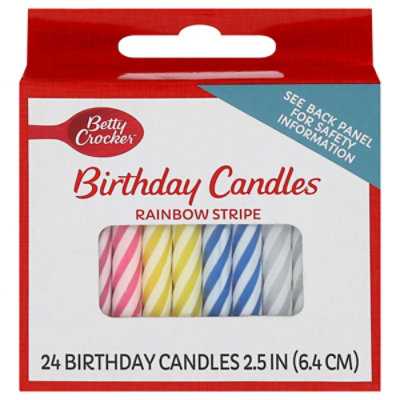 Betty Crocker Candles Birthday Rainbow Stripe - 24 Count - Image 3