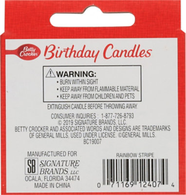 Betty Crocker Candles Birthday Rainbow Stripe - 24 Count - Image 4