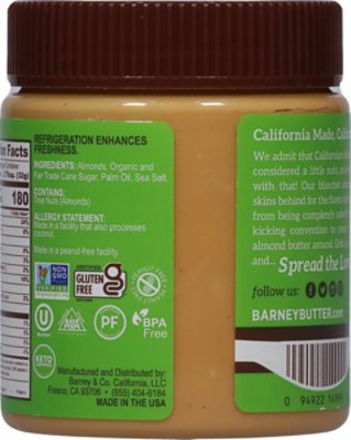 Barney Butter Almond Butter Crunchy - 10 Oz - Image 6