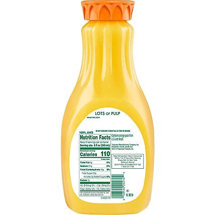 Tropicana Juice Pure Premium Orange Grovestand Lots of Pulp Chilled - 52 Fl. Oz. - Image 6