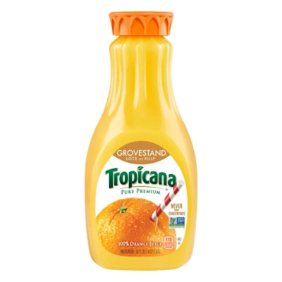 Tropicana Juice Pure Premium Orange Grovestand Lots of Pulp Chilled - 52 Fl. Oz.