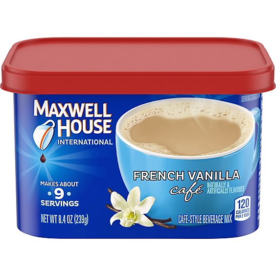 Maxwell House International French Vanilla Cafe Style Instant Coffee Mix Canister - 8.4 Oz