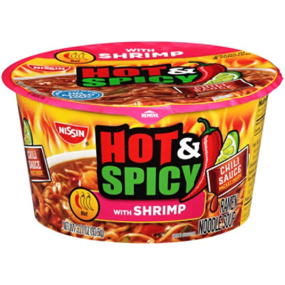 Nissin Bowl Noodles Ramen Noodle Soup Hot & Spicy With Shrimp Flavor - 3.27 Oz - Image 4