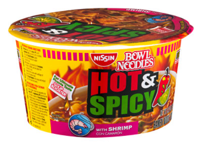 Nissin Bowl Noodles Ramen Noodle Soup Hot & Spicy With Shrimp Flavor - 3.27 Oz - Image 2