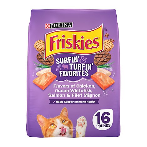 Friskies Surfin & Turfin Favorites Chicken Dry Cat Food - 16 Lb