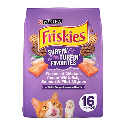 Friskies Surfin And Turfin Chicken Dry Cat Food - 16 Lbs - Image 1