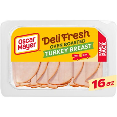 Oscar Mayer Deli Fresh Oven Roasted Turkey Breast Sliced Lunch Meat Family Size Tray - 16 Oz - Image 1