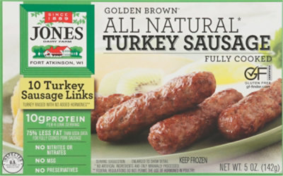 Jones Dairy Farm Sausage All Natural Golden Brown Turkey Links 10 Count - 5 Oz - Image 2