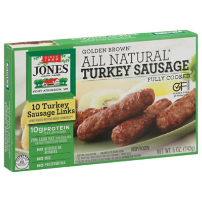 Jones Dairy Farm Sausage All Natural Golden Brown Turkey Links 10 Count - 5 Oz