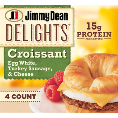 Jimmy Dean Delights Turkey Sausage Egg White & Cheese Croissant Sandwiches 4 Count - 19.2 Oz - Image 1