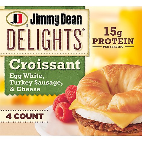 Jimmy Dean Delights Turkey Sausage Egg White & Cheese Croissant Breakfast Sandwiches - 4 Count