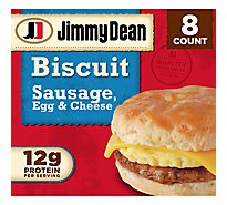 Jimmy Dean Sausage Egg & Cheese Biscuit Frozen Breakfast Sandwiches - 8 Count