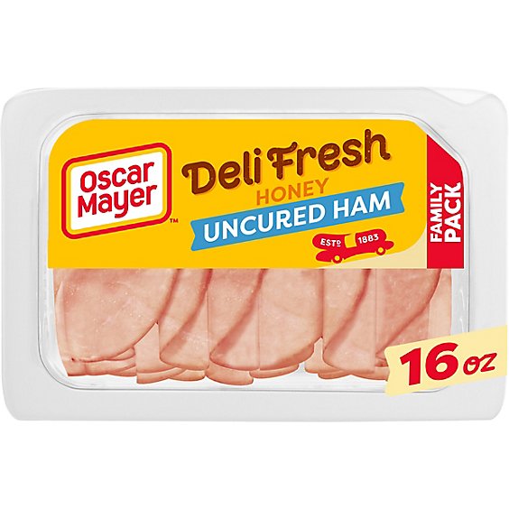 Oscar Mayer Deli Fresh Honey Uncured Ham Sliced Lunch Meat Family Size Tray - 16 Oz