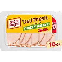 Oscar Mayer Deli Fresh Smoked Turkey Breast Sliced Lunch Meat Family Size Tray - 16 Oz - Image 1