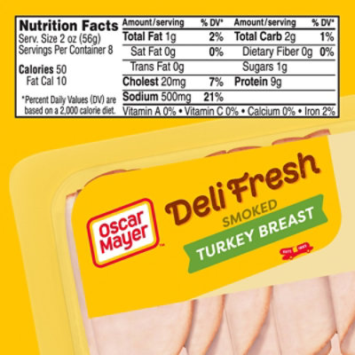 Oscar Mayer Deli Fresh Smoked Turkey Breast Sliced Lunch Meat Family Size Tray - 16 Oz - Image 6