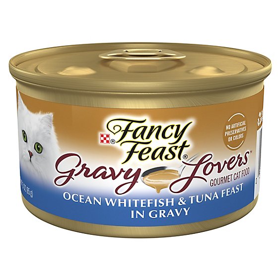 Fancy Feast Cat Food Wet Gravy Lovers Ocean Whitefish & Tuna In Sauteed Seafood Gravy - 3 Oz