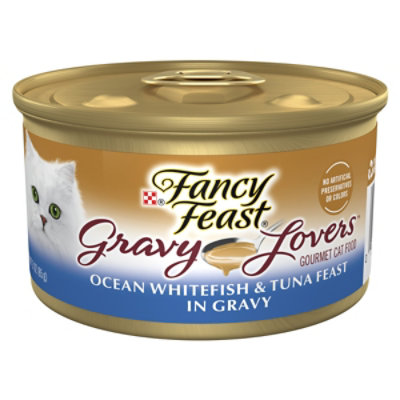 Fancy Feast Cat Food Wet Gravy Lovers Ocean Whitefish & Tuna In Sauteed Seafood Gravy - 3 Oz