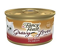 Fancy Feast Cat Food Wet Gravy Lovers Beef In Roasted Beef Gravy - 3 Oz
