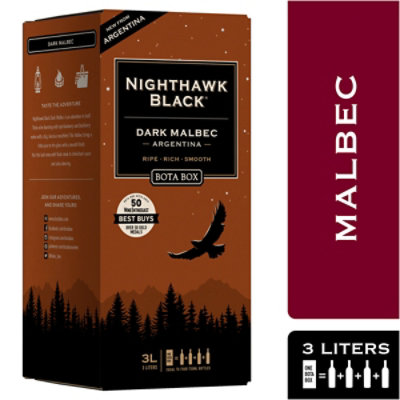 Bota Box Nighthawk Black Dark Malbec Red Wine - 3 Liter - Image 1