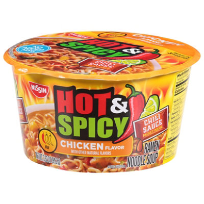 Nissin Bowl Noodles Ramen Noodle Soup Hot & Spicy Chicken Flavor - 3.32 Oz - Image 4