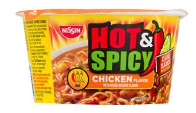 Nissin Bowl Noodles Ramen Noodle Soup Hot & Spicy Chicken Flavor - 3.32 Oz - Image 2