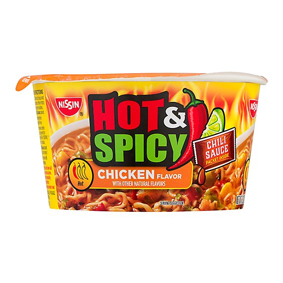 Nissin Bowl Noodles Ramen Noodle Soup Hot & Spicy Chicken Flavor - 3.32 Oz