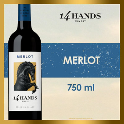 14 Hands Merlot Red Wine Bottle - 750 Ml - Image 1