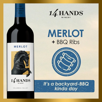 14 Hands Merlot Red Wine Bottle - 750 Ml - Image 2