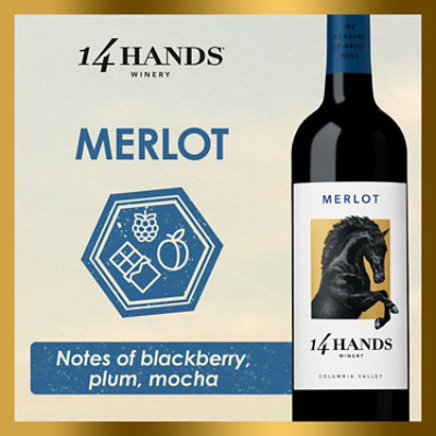 14 Hands Merlot Red Wine Bottle - 750 Ml - Image 4