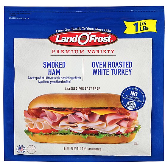 Land O Frost Sub Sandwich Kit Smoked Ham & Oven Roasted Turkey - 24 Oz