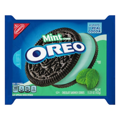 OREO Cookies Sandwich Chocolate Mint Creme - 15.25 Oz - tomthumb