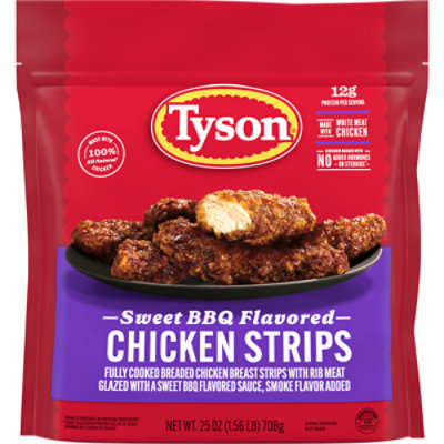 Pilgrims Frozen Fully Cooked Chicken Breast Strips 24oz, 14g Protein,  serving size 3oz 