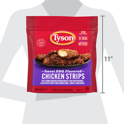 Tyson Fully Cooked Honey BBQ Frozen Chicken Strips - 25 Oz - Image 4