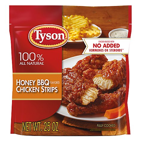 Tyson Fully Cooked Honey BBQ Frozen Chicken Strips - 25 Oz