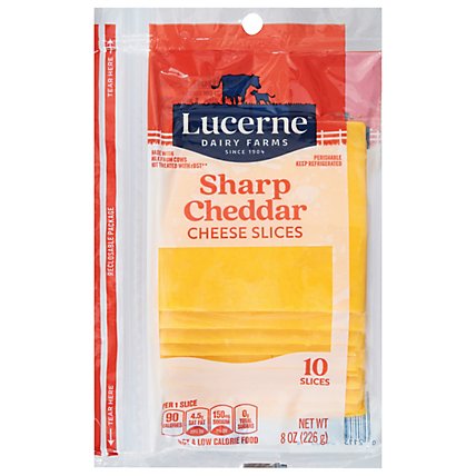 Lucerne Cheese Slices Sharp Cheddar - 8 Oz - Image 2