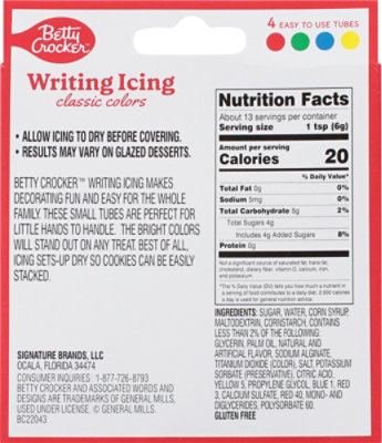 Betty Crocker Icing Writing Tubes Classic Colors - 4-0.68 Oz - Image 6