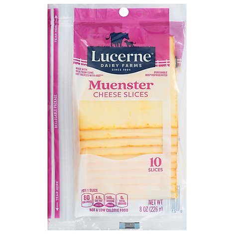 Lucerne Cheese Slices Muenster - 8 Oz