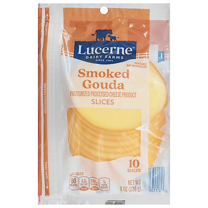 Lucerne Cheese Slices Smoked Pasteurized Processed Gouda - 8 Oz - Image 1