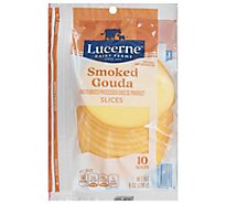 Lucerne Cheese Slices Smoked Pasteurized Processed Gouda - 8 Oz