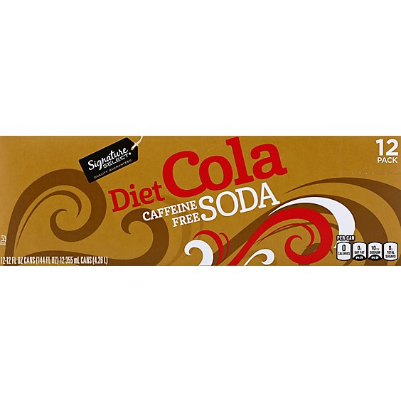 Signature SELECT Soda Diet Cola Caffeine Free - 12-12 Fl. Oz.