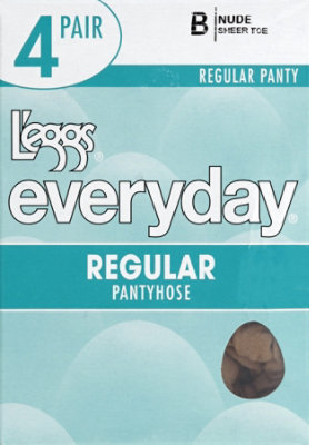 Leggs Everyday Nude Shree Toe B Regular Pantyhose - 4 Pair - Andronico's