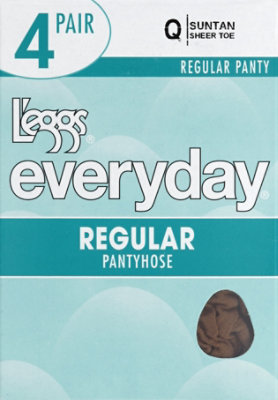Leggs Everyday Suntan Shree Toe Q Regular Pantyhose - 4 Pair - Image 2
